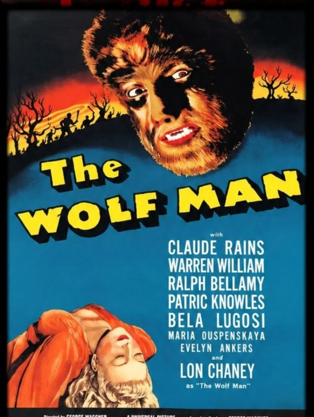 Wolf Man Vintage Horror Monster Universal Antique Cult Classic Wolfman Framed